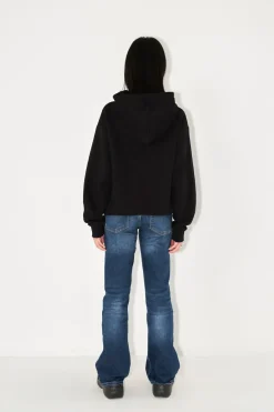 BLUZA AURA CZARNA Z RÓZOWO-CZERWONYM NAPISEM
