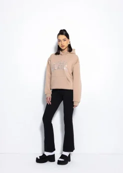 BLUZA AURA RHINESTONES LATTE