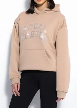 BLUZA AURA RHINESTONES LATTE