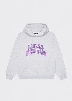BLUZA AURA SZARA Z RÓZOWO-LAWENDOWYM NAPISEM