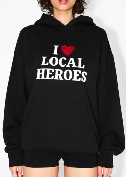 BLUZA I HEART LH BROKATOWA CZARNA