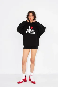 BLUZA I HEART LH BROKATOWA CZARNA