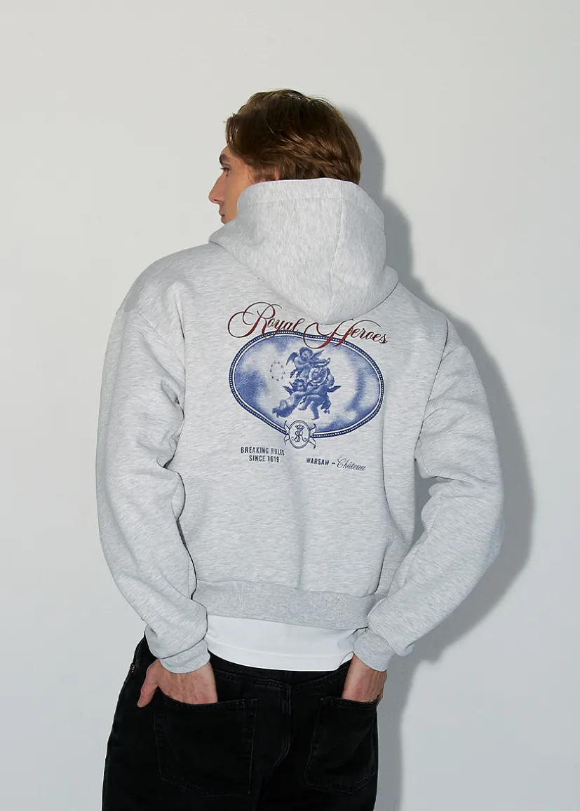 BLUZA Z KAPTUREM ROYAL HEROES SZARY MELANŻ