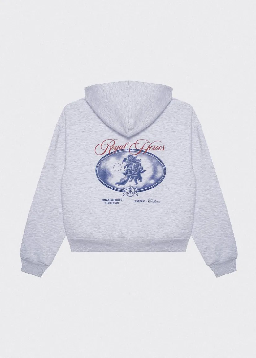 BLUZA Z KAPTUREM ROYAL HEROES SZARY MELANŻ