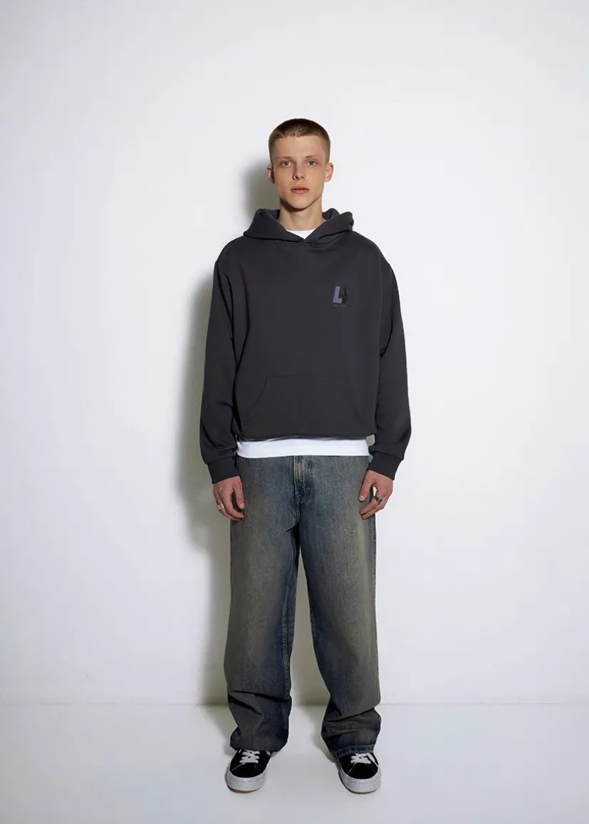 BLUZA Z KAPTUTEM LH TEAM CZARNA MĘSKA