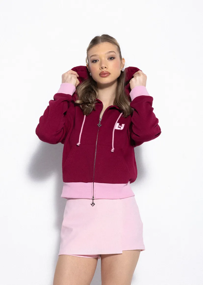LH TEAM BLUZA Z ZAMKIEM BURGUND