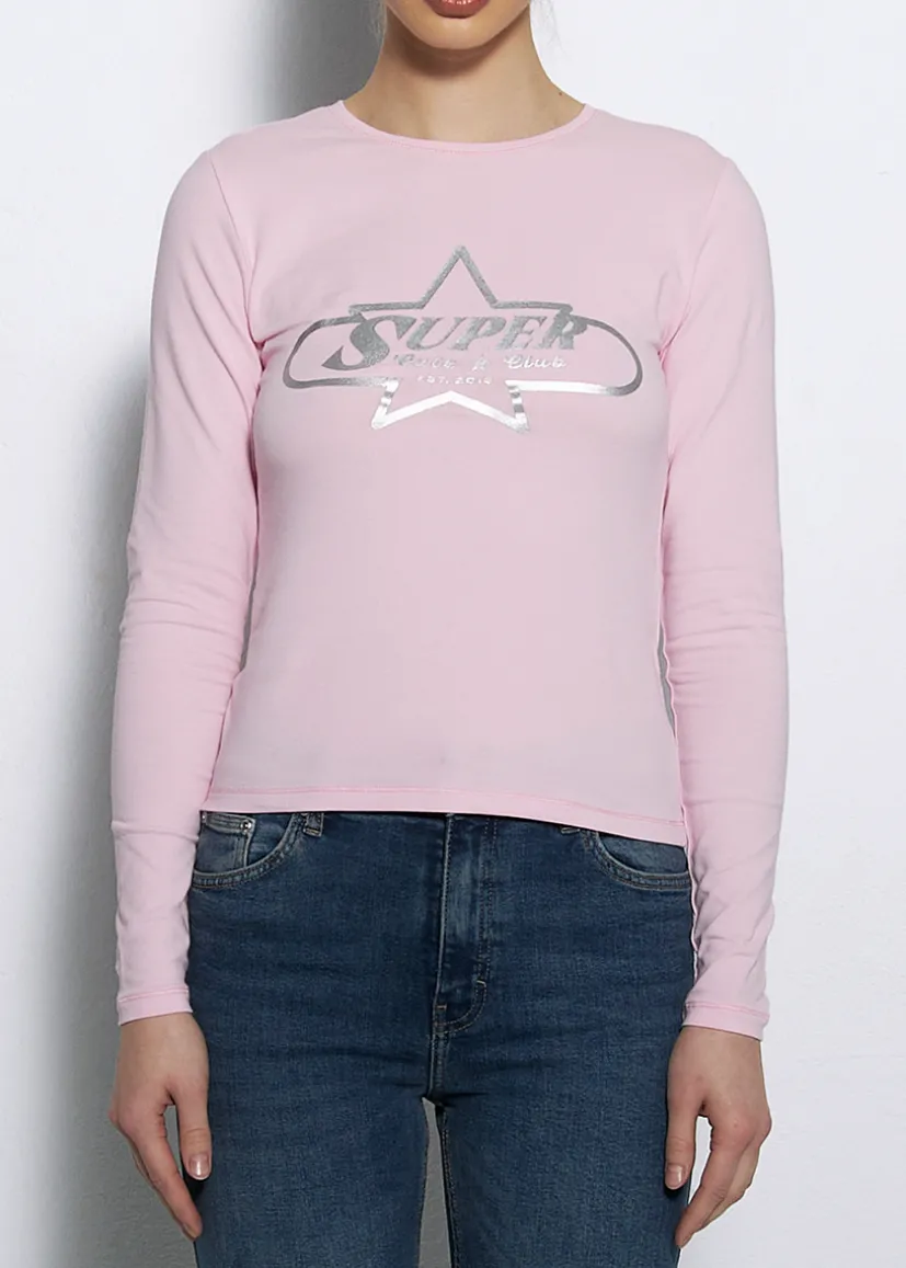 LONGSLEEVE SUPER STAR RÓŻOWY