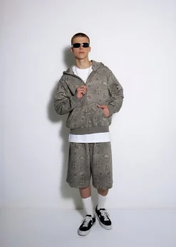 MĘSKIE SZORTY ALOHA SZARE