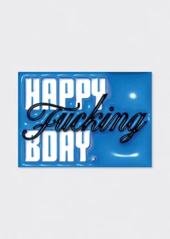 POCZTÓWKA HAPPY F BDAY NIEBIESKA