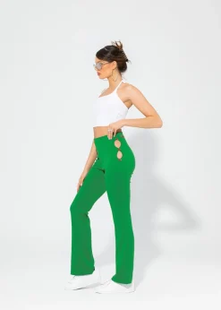 SPODNIE DZWONY ROSE GREEN