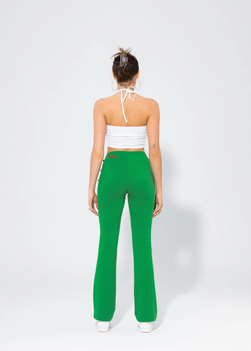 SPODNIE DZWONY ROSE GREEN