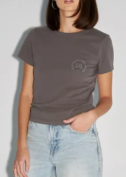 T-SHIRT LH CLUB SLIM FIT SZARY